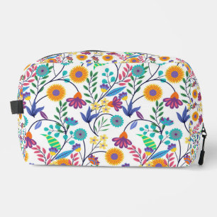 Colourful Exotic Floral Background Pattern-23145 Dopp Kit