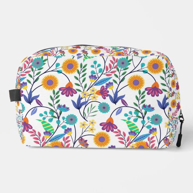 Colourful Exotic Floral Background Pattern-23145 Dopp Kit (Front)