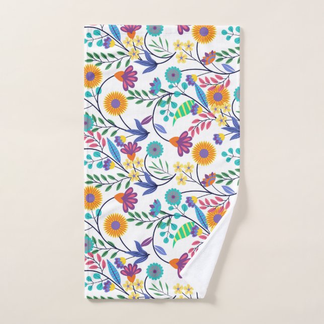 Colourful Exotic Floral Background Pattern-23145 Hand Towel (Hand Towel)