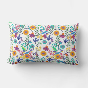 Colourful Exotic Floral Background Pattern-23145 Lumbar Cushion