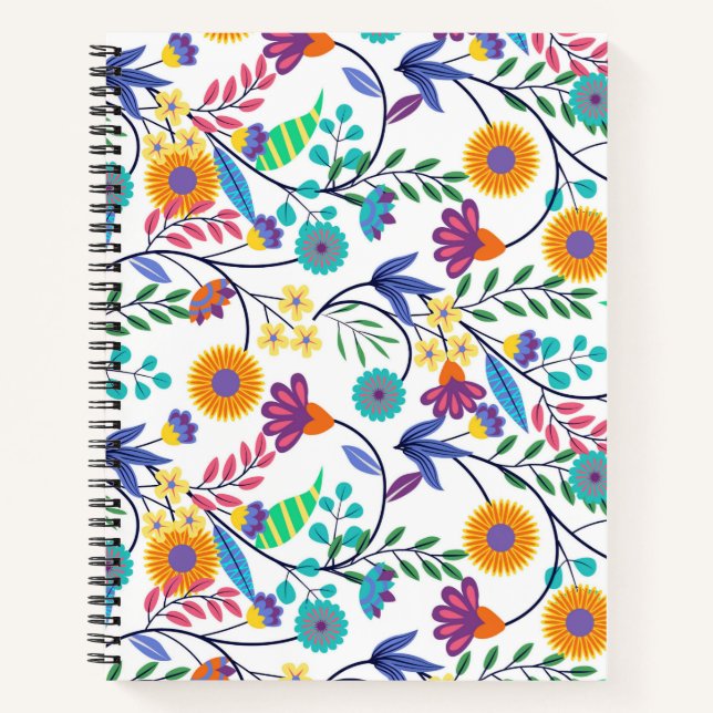 Colourful Exotic Floral Background Pattern-23145 Notebook (Front)
