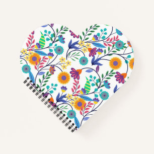Colourful Exotic Floral Background Pattern-23145 Notebook