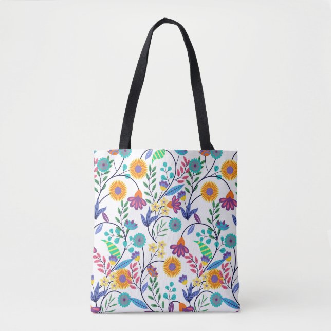 Colourful Exotic Floral Background Pattern-23145 Tote Bag (Front)