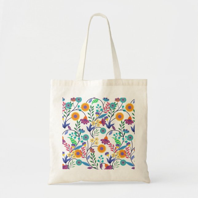 Colourful Exotic Floral Background Pattern-23145 Tote Bag (Front)