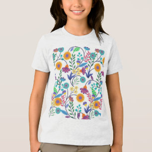 Colourful Exotic Floral Background Pattern-23145 Tri-Blend Shirt