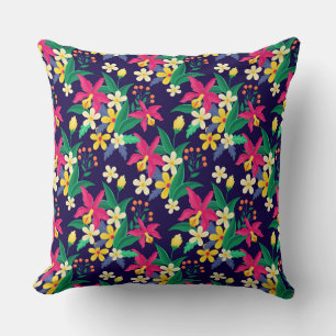 Colourful Exotic Floral Pattern-23021 Cushion