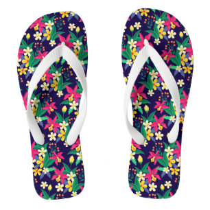 Colourful Exotic Floral Pattern-23021 Jandals