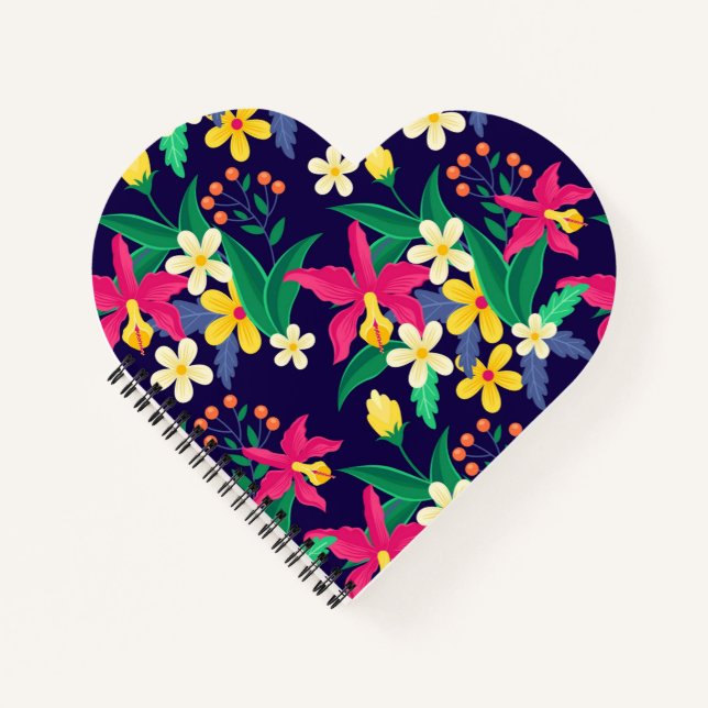 Colourful Exotic Floral Pattern-23021 Notebook (Front)