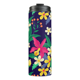 Colourful Exotic Floral Pattern-23021 Thermal Tumbler