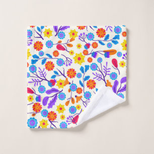 Colourful Exotic Floral Pattern-23146 Wash Cloth