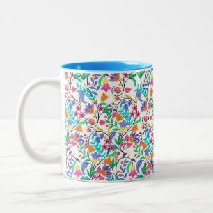 Colourful Exotic Floral Pattern-23147 Two-Tone Coffee Mug
