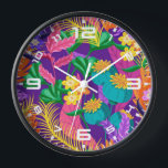 Colourful Exotic Floral Pattern-23148 Clock<br><div class="desc">Colourful Exotic Floral Pattern-23148</div>