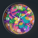 Colourful Exotic Floral Pattern-23148 Clock<br><div class="desc">Colourful Exotic Floral Pattern-23148</div>