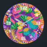 Colourful Exotic Floral Pattern-23148 Large Clock<br><div class="desc">Colourful Exotic Floral Pattern-23148</div>