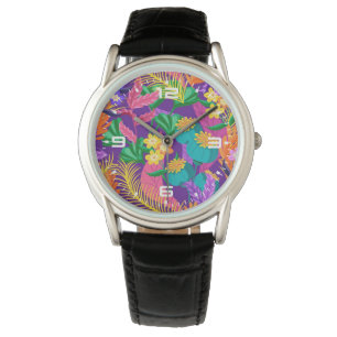 Colourful Exotic Floral Pattern-23148 Watch