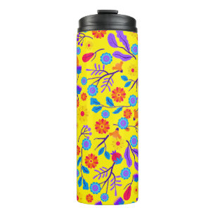 Colourful Exotic Floral Pattern-23165 Thermal Tumbler