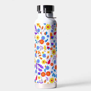 Colourful Exotic Floral Pattern-23165 Water Bottle