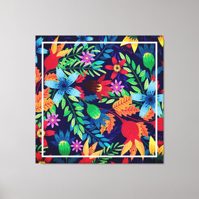 Colourful Exotic Floral Pattern-32436 Canvas Print (Front)