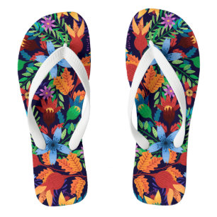 Colourful Exotic Floral Pattern-32436 Jandals