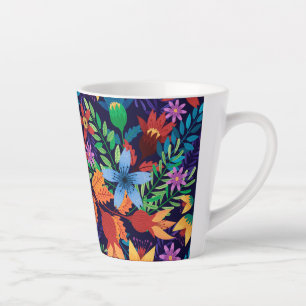 Colourful Exotic Floral Pattern-32436 Latte Mug
