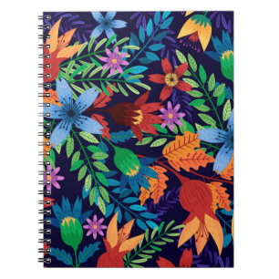 Colourful Exotic Floral Pattern-32436 Notebook