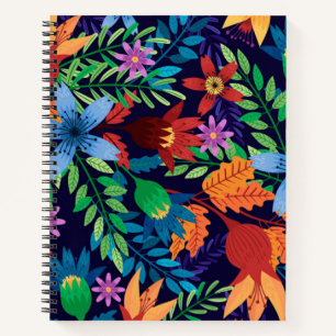 Colourful Exotic Floral Pattern-32436 Notebook