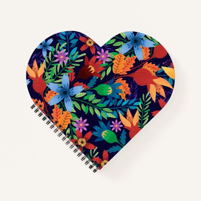 Colourful Exotic Floral Pattern-32436 Notebook (Front)