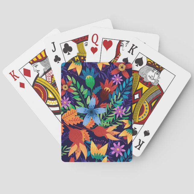 Colourful Exotic Floral Pattern-32436 Playing Cards (Back)