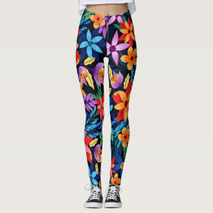 Colourful Exotic Floral Pattern-68578 Leggings