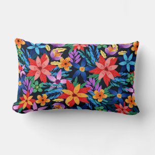 Colourful Exotic Floral Pattern-68578 Lumbar Cushion