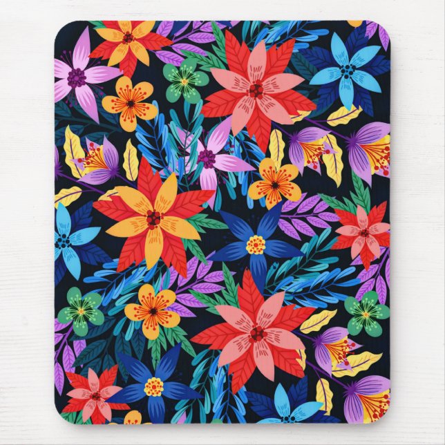 Colourful Exotic Floral Pattern-68578 Mouse Pad (Front)