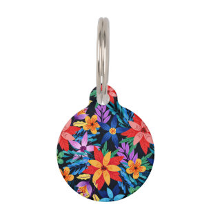 Colourful Exotic Floral Pattern-68578 Pet Tag