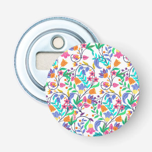 Colourful Exotic Floral Pattern Bottle Opener