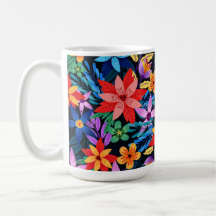Colourful Exotic Floral Pattern Coffee Mug