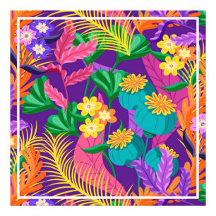 Colourful Exotic Floral Pattern Design Photo Print