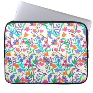 Colourful Exotic Floral Pattern Laptop Sleeve