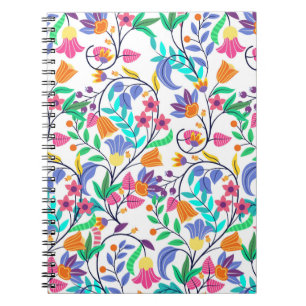 Colourful Exotic Floral Pattern Notebook