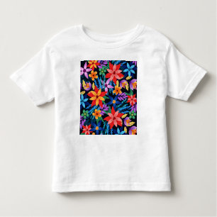 Colourful Exotic Floral Pattern Toddler T-Shirt