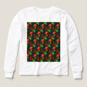Colourful Exotic Flowers Leaves Pattern