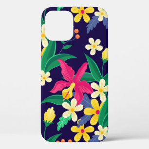 Colourful Exotic Flowers Leaves Pattern-23021 iPhone 12 Pro Case