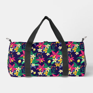 Colourful Exotic Flowers Leaves Pattern-23021 Duffle Bag