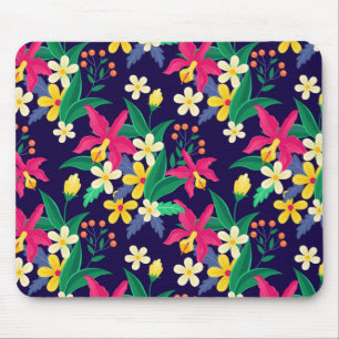 Colourful Exotic Flowers Leaves Pattern-23021 Mouse Pad