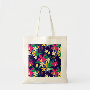 Colourful Exotic Flowers Leaves Pattern-23021 Tote Bag