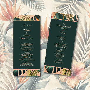 Colourful Exotic Hawaiian Tropical Wedding  Programme