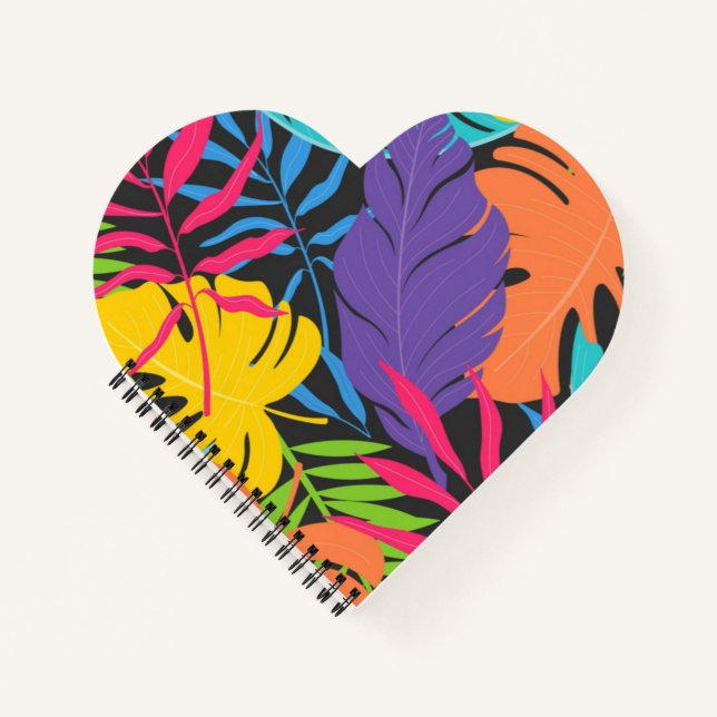 Colourful Exotic Tropical Leaves Pattern-23190 Notebook (Front)