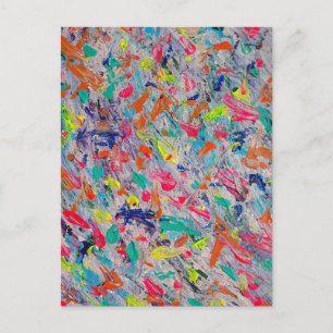 Colourful Expression in Acrylic Paint Postcard