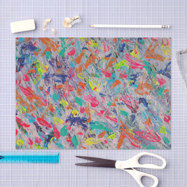 Colourful Expression in Acrylic Paint Tissue Paper (Craft)