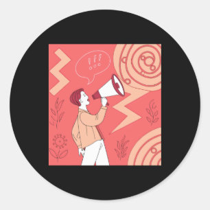Colourful Expressive Digital Art Illustrations Des Classic Round Sticker