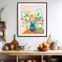 Colourful Exuberant Floral Bouquet Illustration Ar
