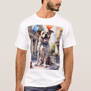 Colourful eye-catching happy dog T-Shirt